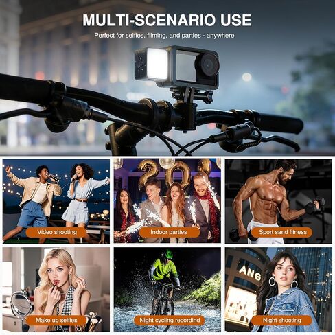 ضوء تعبئة مغناطيسي سريع التحرير لكاميرا DJI Action 6/5 Pro/4، خالي من الوميض عالي CRI 95+ مع 3 مستويات سطوع، IPX5 مقاوم للماء، ضوء كاميرا محمول لمدونات الفيديو، ركوب الدراجات، الرياضات الليلية in Kuwait