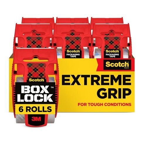 Scotch Box Lock Packaging Tape, 1 Roll with Dispenser, 1.88 in x 800 in, Extreme Grip, Sticks Instantly to Any Box (195) (Pack of 2) in Saudi Arabia