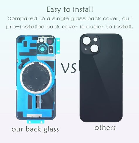 Rear Back Cover Glass Replacement for iPhone 15 Pro Back Glass + Camera Lens + Magnet + Iron Piece Holder with Repair Tool Kit (White) in Saudi Arabia