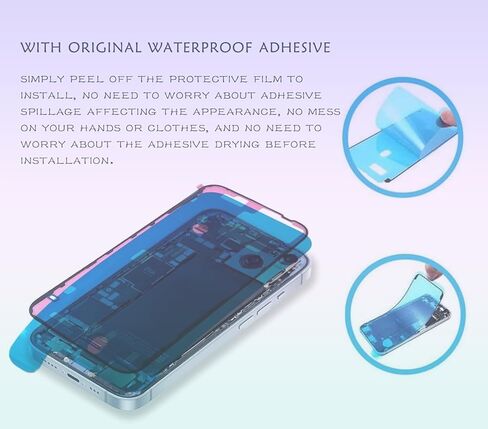 Rear Back Cover Glass Replacement for iPhone 15 Pro Back Glass + Camera Lens + Magnet + Iron Piece Holder with Repair Tool Kit (White) in Saudi Arabia