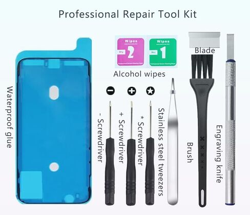 Rear Back Cover Glass Replacement for iPhone 15 Pro Back Glass + Camera Lens + Magnet + Iron Piece Holder with Repair Tool Kit (White) in Saudi Arabia