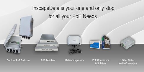 Inscape Data, Outdoor PoE Switch Managed, LPS3802AFM-T1, 10 Port Gigabit Switch with 2 Gigabit SFP Uplink Ports, 802.3af/at, All-in-one Box, 150w, Plug & Play, Fan-Less, 3-Year Warranty in Kuwait