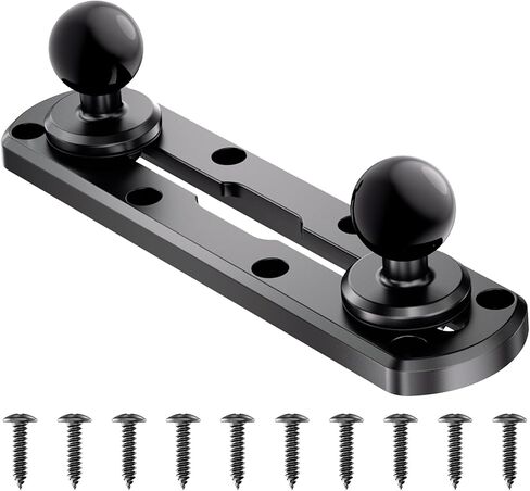 7" Track Mount with 2 PCS 1" Ball T-Bolt Base for Kayak Boat, Compatible with RAM Mounts B Size 1" Ball Double Socket Arm, for Phone Holder, Action Camera Holder, Fish Finder Mount, 10 Screws in Saudi Arabia