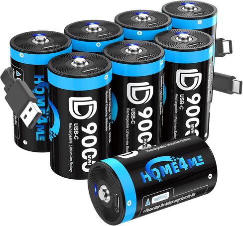 Rechargeable D Batteries 8 Pack, 9000mWh Lithium D Cell Battery in Kuwait