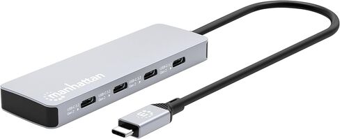 موزع مانهاتن 4 منافذ 10 جيجا USB-C: اتصال فائق السرعة لأجهزة الكمبيوتر المحمولة والمزيد، تصميم مدمج وجاهز للسفر - 181143 in Kuwait