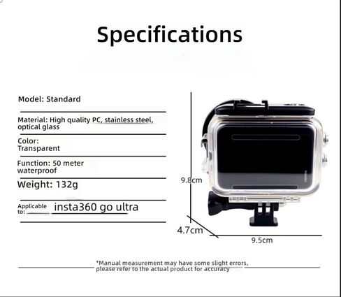 Waterproof Case Compatible for Insta360 Go Ultra，High-Transparency, Corrosion-Resistant PC Material Offers Impact-Resistant, and Scratch-Resistant Properties for Enhanced Camera Protection. in Kuwait