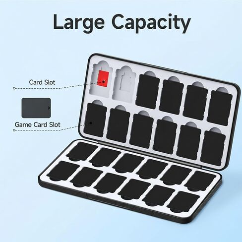 Game Card Case, 24 Slots for 2 Game Cards and 24 Memory Cards, Portable Storage Organizer with Magnetic Closure, forSwitch 2, SD, Micro SD in Saudi Arabia