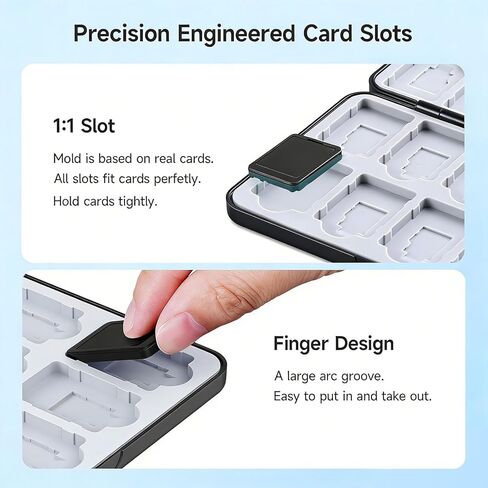 Game Card Case, 24 Slots for 2 Game Cards and 24 Memory Cards, Portable Storage Organizer with Magnetic Closure, forSwitch 2, SD, Micro SD in Saudi Arabia
