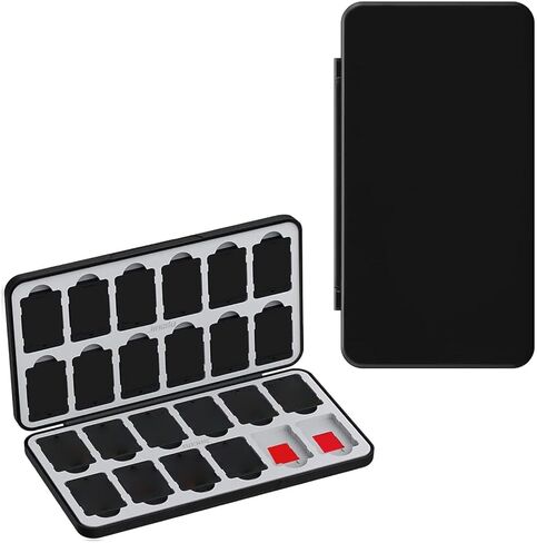 Game Card Case, 24 Slots for 2 Game Cards and 24 Memory Cards, Portable Storage Organizer with Magnetic Closure, forSwitch 2, SD, Micro SD in Saudi Arabia