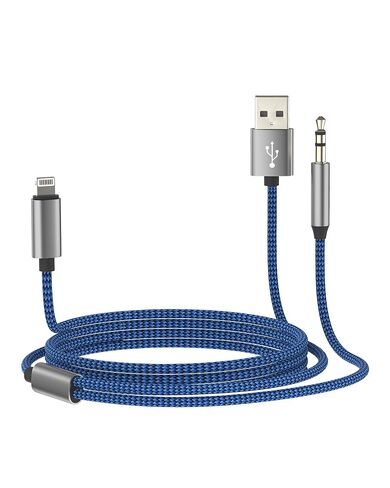 AUX Cord for IPhone Lightning to 3.5mm USB Charger Adapter (1.2m)Audio Headphone Jack Cable Car for Apple 14 13 Pro Phone Dongle AUXiliary Lighting AUXiliar Dual Port Stereo Speaker Connector for IPad in Saudi Arabia