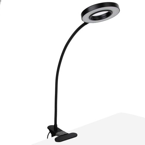 ضوء حلقة مكتب خرطوم معدني قابل للتعديل 360 درجة من BRRNOO، ضوء قراءة LED USB لتمديد رموش فن الأظافر، دافئ مع 10 مستويات من السطوع واللون in Kuwait