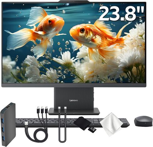 كمبيوتر مكتبي Lenovo IdeaCentre AIO 3 مقاس 23.8 بوصة FHD الكل في واحد، AMD Ryzen 5 7535HS، ذاكرة DDR5 سعة 16 جيجابايت، تخزين 1.5 تيرابايت (512 جيجابايت SSD ومحطة إرساء 1 تيرابايت)، رسومات Radeon 660M، لوحة مفاتيح وماوس لاسلكيين، ويندوز 11، رمادي in Kuwait