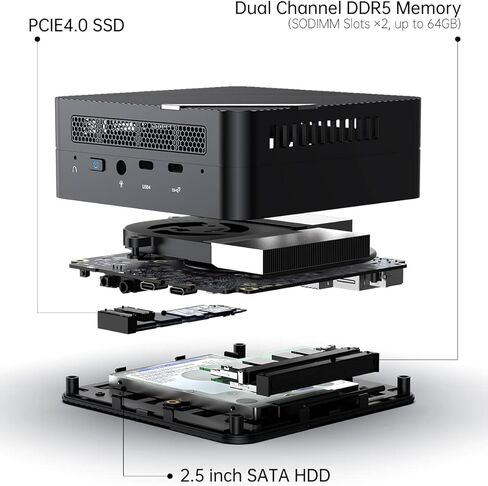 MINISFORUM Venus Series UM773 Lite Mini PC AMD Ryzen 7 7735HS up to 4.75GHz 32GB DDR5 512GB PCIe4.0 SSD AMD Radeon 680M Mini Computer, 2 x HDMI,1x USB4,5X USB Ports,WiFi 6,BT5. 2 in Saudi Arabia