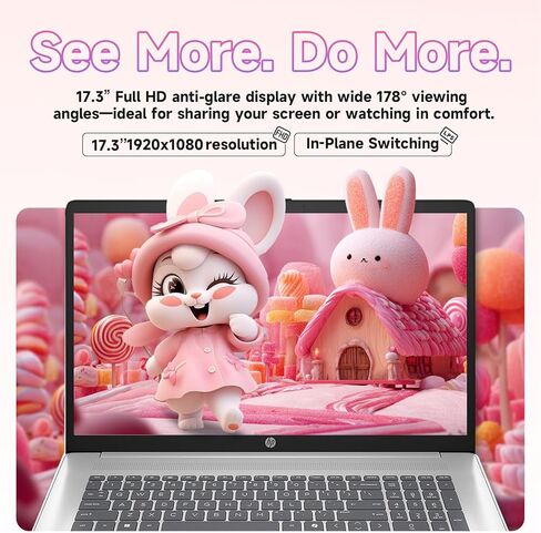 HP 2026 17.3″ FHD Laptop Computer, Intel Core i3-N305, Windows 11 Pro, Copilot AI, Up to 9.5H Battery Life for Student & Business, Wi‑Fi 6, Bluetooth 5.4, with Accessory (32GB RAM | 1TB SSD) in Kuwait