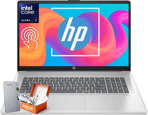 كمبيوتر محمول HP 17.3 بشاشة تعمل باللمس للأعمال، Intel Ultra 7 255U حتى 5.2 جيجا هرتز، 32 جيجا DDR5، 1 تيرابايت SSD، لوحة مفاتيح بإضاءة خلفية، قارئ بصمات الأصابع، Wi-Fi 6، Windows 11 Pro، W/RECOLX AI Voice Recorder، ملحقات REDRAGON in Kuwait