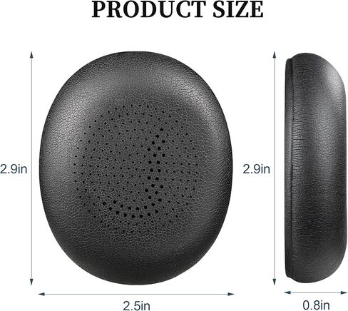 وسائد أذن بديلة لـ Jabra Evolve2 65 - وسائد أذن من الجلد البروتيني الناعم لسماعات Jabra Evolve2 65/ Evolve2 40/ Elite 45h اللاسلكية على الأذن (أسود) in Kuwait