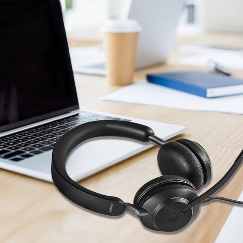 وسائد أذن بديلة لـ Jabra Evolve2 65 - وسائد أذن من الجلد البروتيني الناعم لسماعات Jabra Evolve2 65/ Evolve2 40/ Elite 45h اللاسلكية على الأذن (أسود) in Kuwait