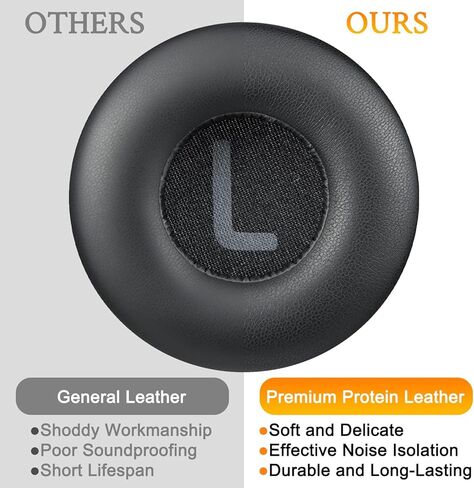 استبدال وسائد الأذن SOULWIT لسماعات JBL Tune 600(T600BTNC 600BTNC)/660(T660NC 660NC)/670(T670NC 670NC) ووسائد الأذن مع جلد بروتين ناعم، إسفنج عازل للضوضاء - أسود in Kuwait