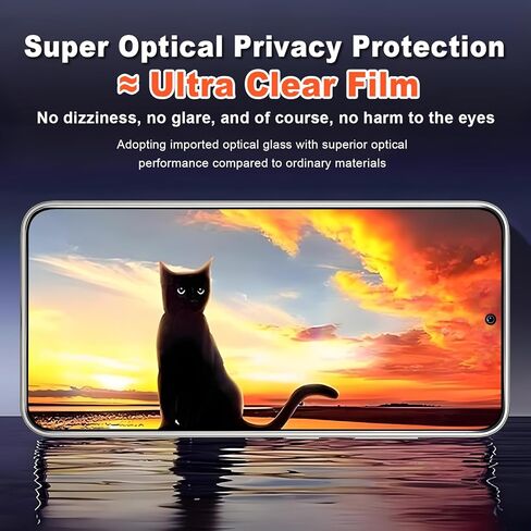 2 Pack Privacy Screen Protector for Samsung Galaxy S23|Anti-Spy Tempered Glass with Fingerprint Unlock Support, Anti-Scratch, 9H Hardness & Easy Installation in Saudi Arabia