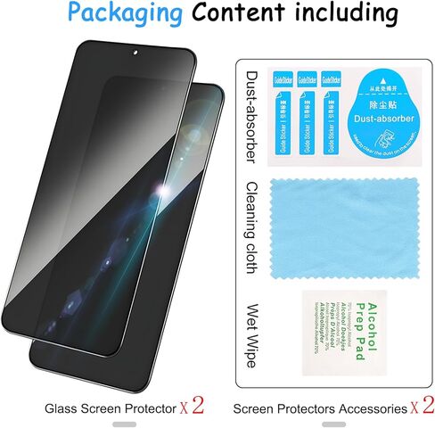 2 Pack Privacy Screen Protector for Samsung Galaxy S23|Anti-Spy Tempered Glass with Fingerprint Unlock Support, Anti-Scratch, 9H Hardness & Easy Installation in Saudi Arabia