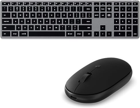 Satechi Slim X3 Bluetooth Backlit Keyboard & OntheGo Wireless Bluetooth Mouse, Rechargeable Battery in Saudi Arabia