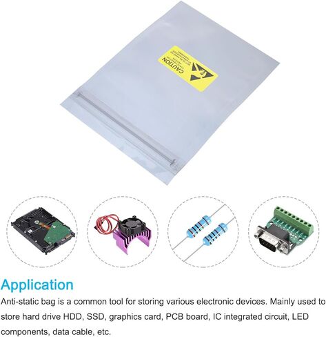 Anti Static Bags Shielding Bag 50pcs 3x4.7inch(8x12cm) Resealable with Labels for Hard Drive HDD SSD PCB Board in Saudi Arabia