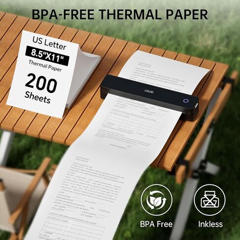 200 Sheet Thermal Folding Printing Paper, 8.5x11 Inches US Letter Continuous Printing for MT610 Thermal printer Compatible with iDPRT/HPRT/PRT Portable Printer and Other Document Printers in Kuwait