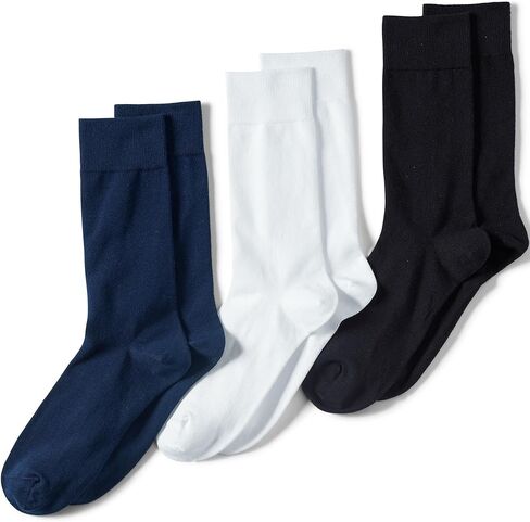 Lands' End Men's Seamless Toe Cotton Crew Socks (3-pack) in Saudi Arabia