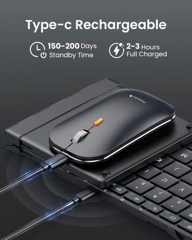 ProtoArc XKM01 Foldable Keyboard Mouse and CS100 Portable Laptop Stand for Desk Combo - Black in Saudi Arabia