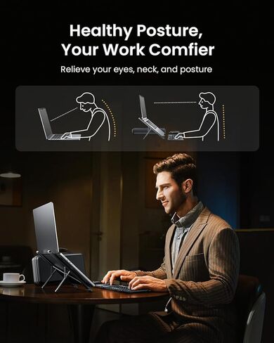 ProtoArc XKM01 Foldable Keyboard Mouse and CS100 Portable Laptop Stand for Desk Combo - Black in Saudi Arabia