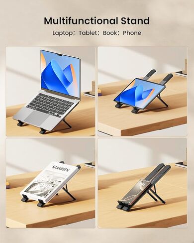 ProtoArc XKM01 Foldable Keyboard Mouse and CS100 Portable Laptop Stand for Desk Combo - Black in Saudi Arabia