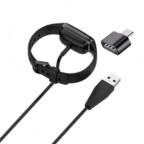 USB A and USB C Charger for Fitbit Charge 6/5 Luxe,3.3 Feet Magnetic Charging Cable with Reset Button, Power Cord Replacement with Type-C Adapter for Fitbit Charge 6/5 Luxe Watch in Saudi Arabia