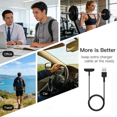 USB A and USB C Charger for Fitbit Charge 6/5 Luxe,3.3 Feet Magnetic Charging Cable with Reset Button, Power Cord Replacement with Type-C Adapter for Fitbit Charge 6/5 Luxe Watch in Saudi Arabia