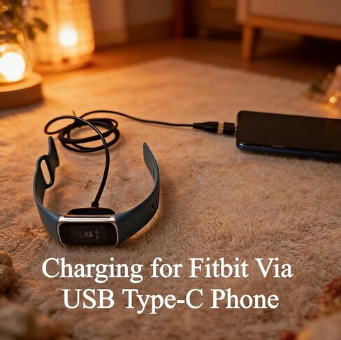 USB A and USB C Charger for Fitbit Charge 6/5 Luxe,3.3 Feet Magnetic Charging Cable with Reset Button, Power Cord Replacement with Type-C Adapter for Fitbit Charge 6/5 Luxe Watch in Saudi Arabia