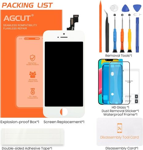 بديل شاشة iPhone SE 2016 لهاتف iPhone 5S شاشة LCD تعمل باللمس A1723 A1724 A1453 A1457 A1518 A1528 A1530 A1533 طقم إصلاح مجموعة محول الأرقام للشاشة باللون الأبيض in Kuwait