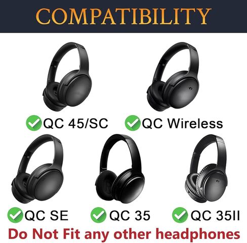 وسائد أذن من جل التبريد الكامل من SOULWIT لسماعات الرأس Bose QuietComfort QC 35/QC35ii/QC45/QC SE/Quiet Comfort اللاسلكية فوق الأذن، استبدال وسائد الأذن بإسفنج عالي الكثافة - أسود in Kuwait