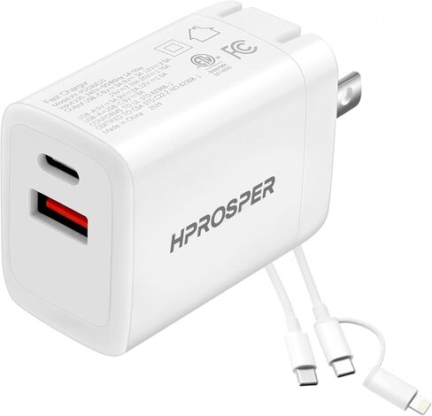 Cell Phone Wall Charger Block Fast Charging with Type C to Type C & Lightning Cable 3ft, PD 35W USB-C & QC 3.0 USB-A Port, for iPhone 17/16/15/14 and More, AirPods, iPad and Android Phones in Saudi Arabia
