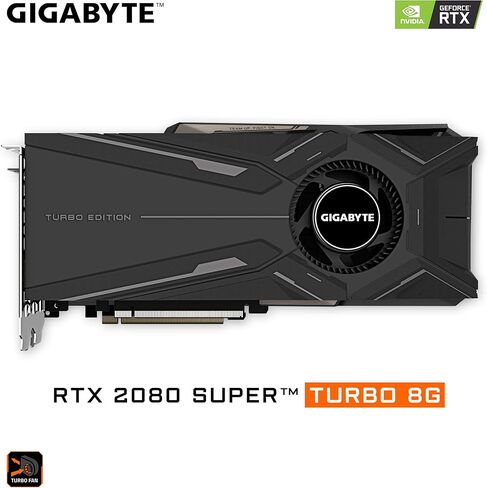 بطاقة رسومات GIGABYTE GeForce RTX 2080 Super Turbo 8G، مروحة Turbo Style، 8 جيجابايت 256 بت GDDR6، بطاقة فيديو GV-N208STURBO-8GC in Saudi Arabia