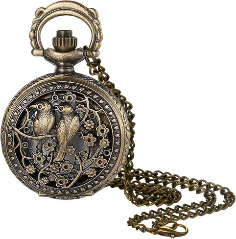 LANCARDO Antique Bronze Unisex Hollow Out Astrolabe Carving Arabic Markers Pocket Watch with Chain in Kuwait