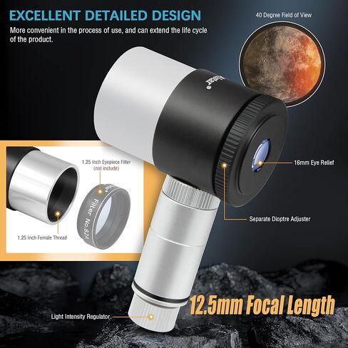 Alstar Illuminated Reticle Plossl Telescope Eyepiece - Bundle with - 1.25" Telescope Moon Filter Kit in Saudi Arabia