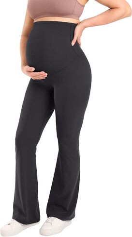 MOMANDA Maternity Flare Leggings Over The Belly 31.5" Pregnancy Yoga Pants for Workout Activewear in Saudi Arabia