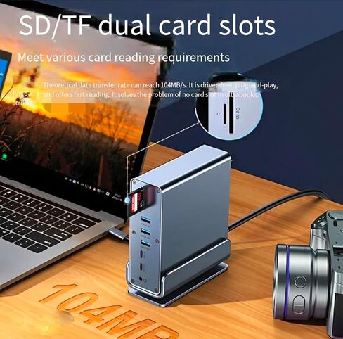 Docking Station for Lenovo ThinkPad X1 Carbon 5th-12th Gen Thinkpad X1 T14 T15 T16 E14 E15 E16 P14s P15v P16v L14 L13 L16 L15 Laptop,15-in-1 USB C with 2 * 4K HDMI and 1*DP,10Gbps USB Port Transfer ﻿ in Saudi Arabia