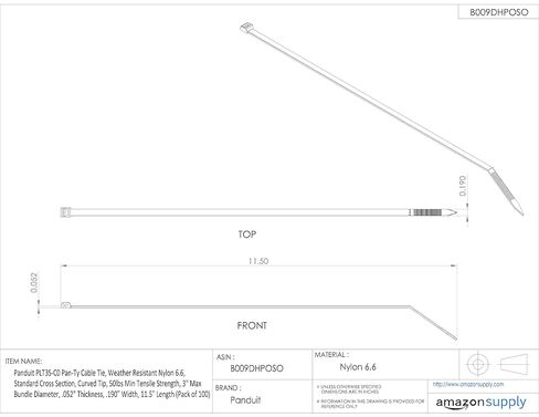 Panduit PLT3S-M100 Cable Tie, Standard, Weather Resistant Polypropylene, 11.5" Length, Black (1,000-Pack) in Saudi Arabia