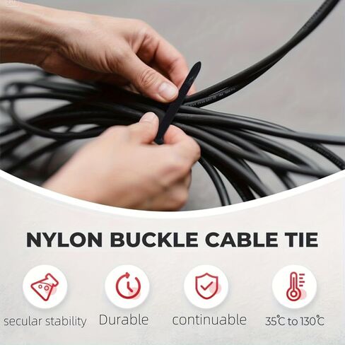 100PCS Black Zip Ties, Cable Tie Buckle, Nylon Universal Cable Tie Buckle, Zip Ties Heavy Duty, cable Management, Car Universal cable tie Repair buckle Plastic Fasteners, Tools & Home Improvement in Saudi Arabia