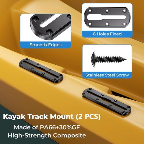 2 PCS 7" Kayak Track Mount, Kayak Low Profile Rail for Boat Fishing Rod Holder, Fish Finder, Cup Holder, Paddle Mount, Anchor Cleats, Compatible with RAM Mounts T-Bolt Attachment, 20 Screws in Saudi Arabia