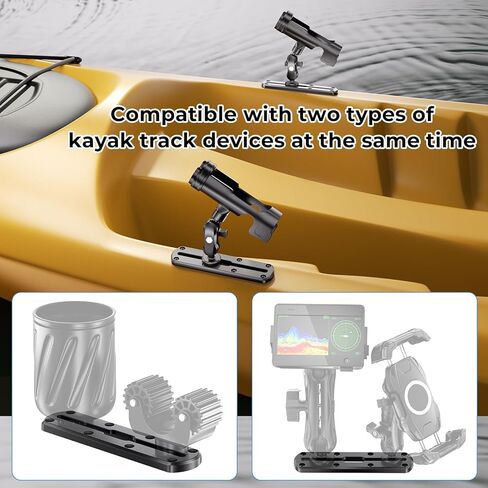 2 PCS 7" Kayak Track Mount, Kayak Low Profile Rail for Boat Fishing Rod Holder, Fish Finder, Cup Holder, Paddle Mount, Anchor Cleats, Compatible with RAM Mounts T-Bolt Attachment, 20 Screws in Saudi Arabia