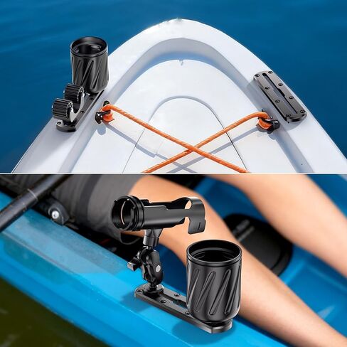 2 PCS 7" Kayak Track Mount, Kayak Low Profile Rail for Boat Fishing Rod Holder, Fish Finder, Cup Holder, Paddle Mount, Anchor Cleats, Compatible with RAM Mounts T-Bolt Attachment, 20 Screws in Saudi Arabia