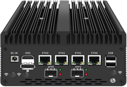 كمبيوتر صغير بدون مروحة I7-13620H مع DDR5 M.2 Nvme 4*i226 2.5G LAN، USB، HDMI، DP، Type-c، Intel 82599ES 2 * 10G SFP+، WiFi، جهاز Micro Router، AES-NI، OPNsense، NO RAM NO SSD in Saudi Arabia