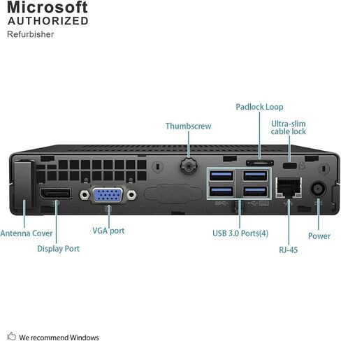 HP Elitedesk 800G2 mini PC Desktop Computer, Intel Core 6th Gen Processor, 8GB RAM, 256GB SSD, Keyboard and Mouse, Win 11 (renewed) in Saudi Arabia