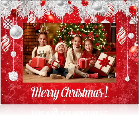 party greeting Christmas Picture Frame 4x6 Christmas Ceramic Photo Frame Decorations Holiday Christmas Xmas Gifts Vertically or Horizontally Suitable for Desktop Use (Red, Green and White) in Saudi Arabia